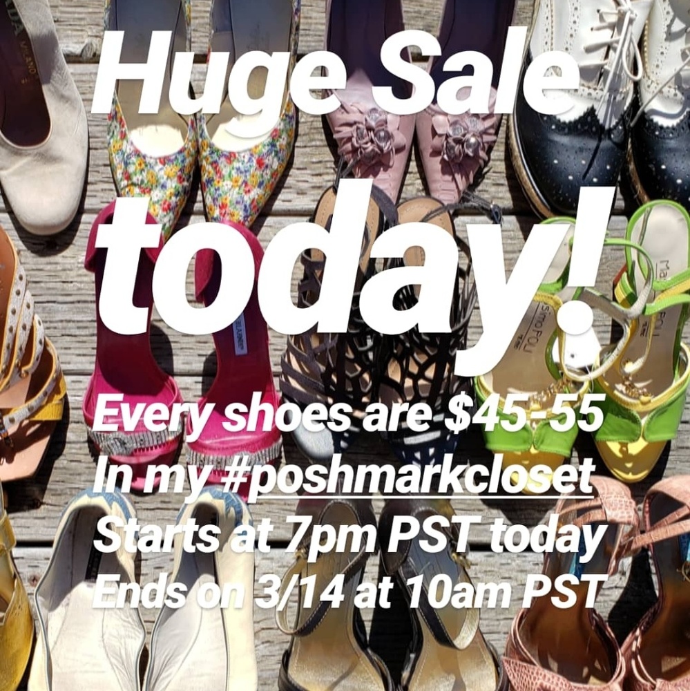 Shoes SALE only from today 7pm to 10 am tomorrow!